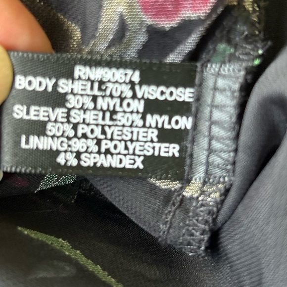 Boston Proper Floral Sheer Sleeve Organza Blouse New Excellent Size S - Picture 7 of 9